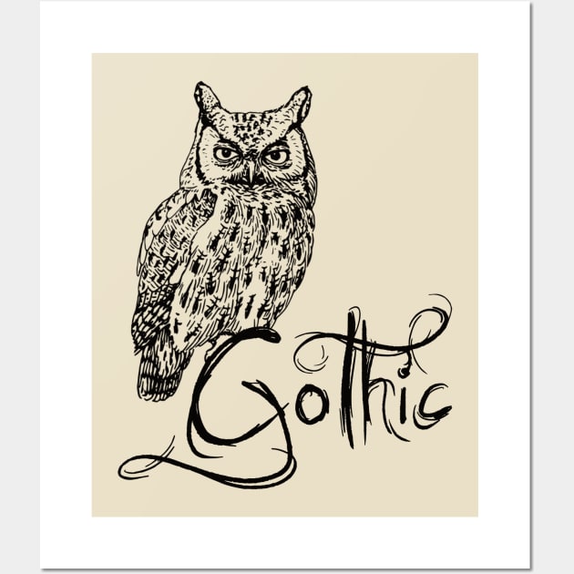 Gothic Owl Wall Art by SpassmitShirts